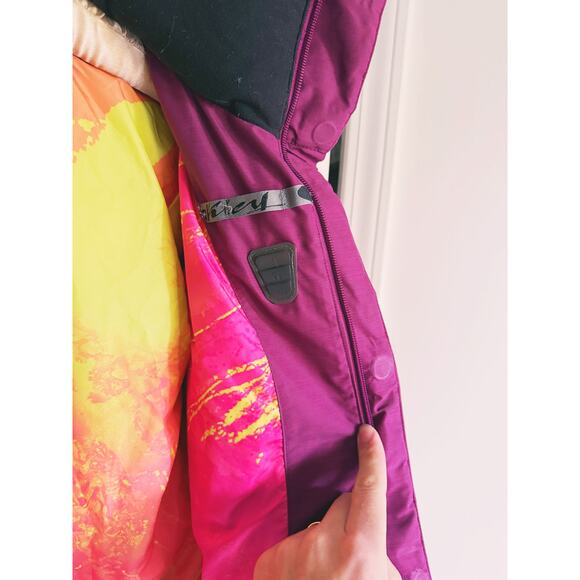 Oakley Full Zip Snowboarding Parka Fur Hood Ski Coat Medium Pink - Picture 8 of 12